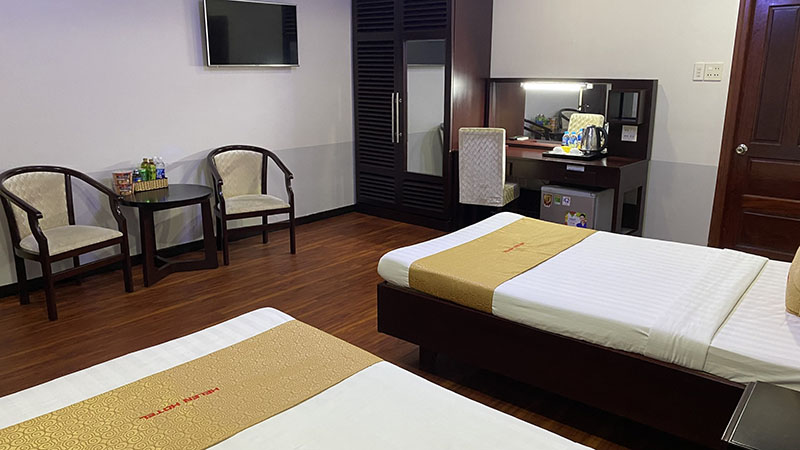 Trang thiết bị cao cáp hiện đại trong phòng Deluxe của Helen Ngọc Giang Hotel