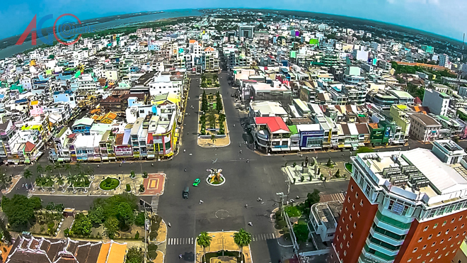 Thành phố Long Xuyên từ trên cao